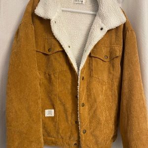 Warm fur winter, corduroy, unisex jacket